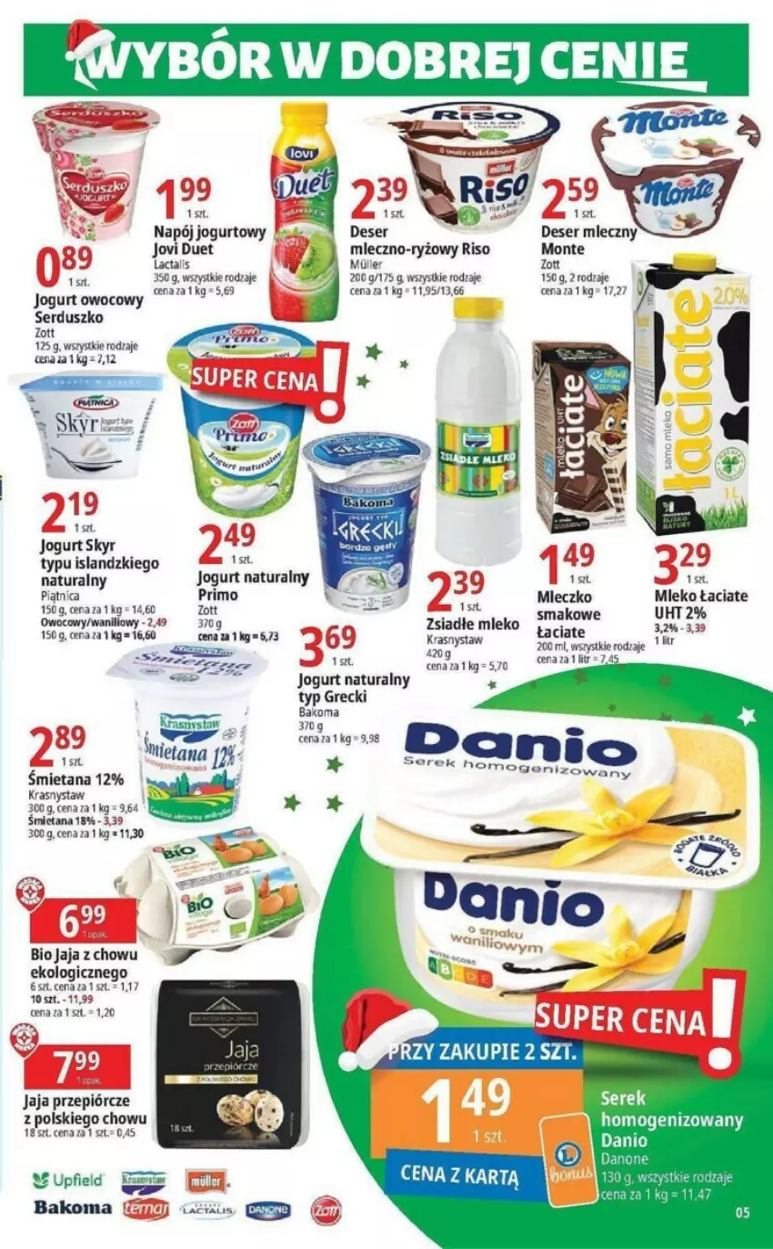 Gazetka promocyjna E Leclerc - ważna 21.11 do 02.12.2023 - strona 28 - produkty: Bakoma, Danio, Deser, Fa, Isla, Jaja, Jogurt, Jogurt naturalny, Jogurt owocowy, Miecz, Mleczko, Mleko, Napój, Napój jogurtowy, Piątnica, Ryż, Ser, Serek, Zott