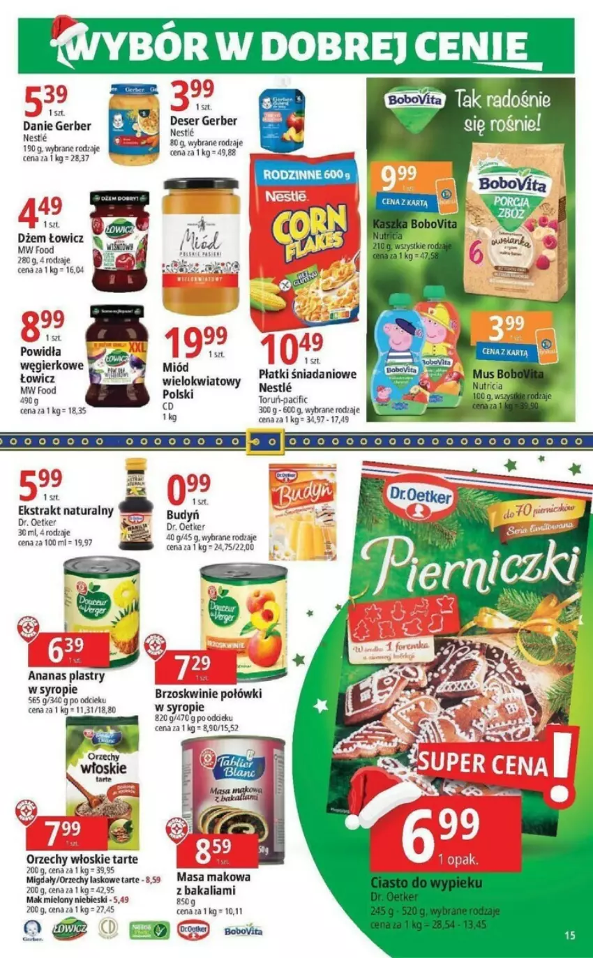 Gazetka promocyjna E Leclerc - ważna 21.11 do 02.12.2023 - strona 7 - produkty: Ananas, Brzoskwinie, Budyń, Danio, Deser, Dr. Oetker, Dżem, Gerber, Mak mielony, Migdały, Orzechy włoskie, Ser, Syrop