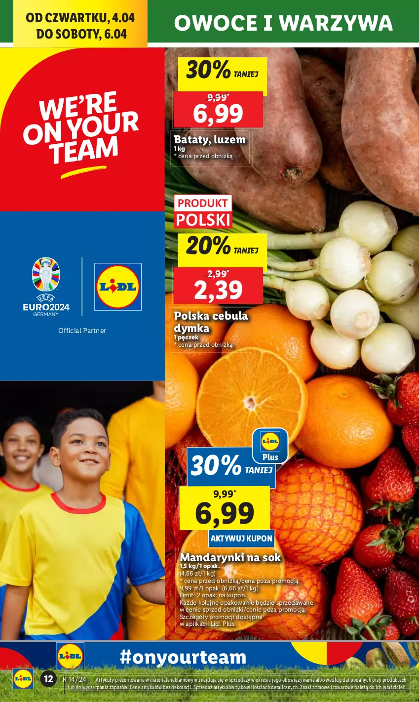 Gazetka promocyjna Lidl - GAZETKA - ważna 04.04 do 06.04.2024 - strona 16 - produkty: Cebula, Mandarynki, Olej, Owoce, Sok, Warzywa