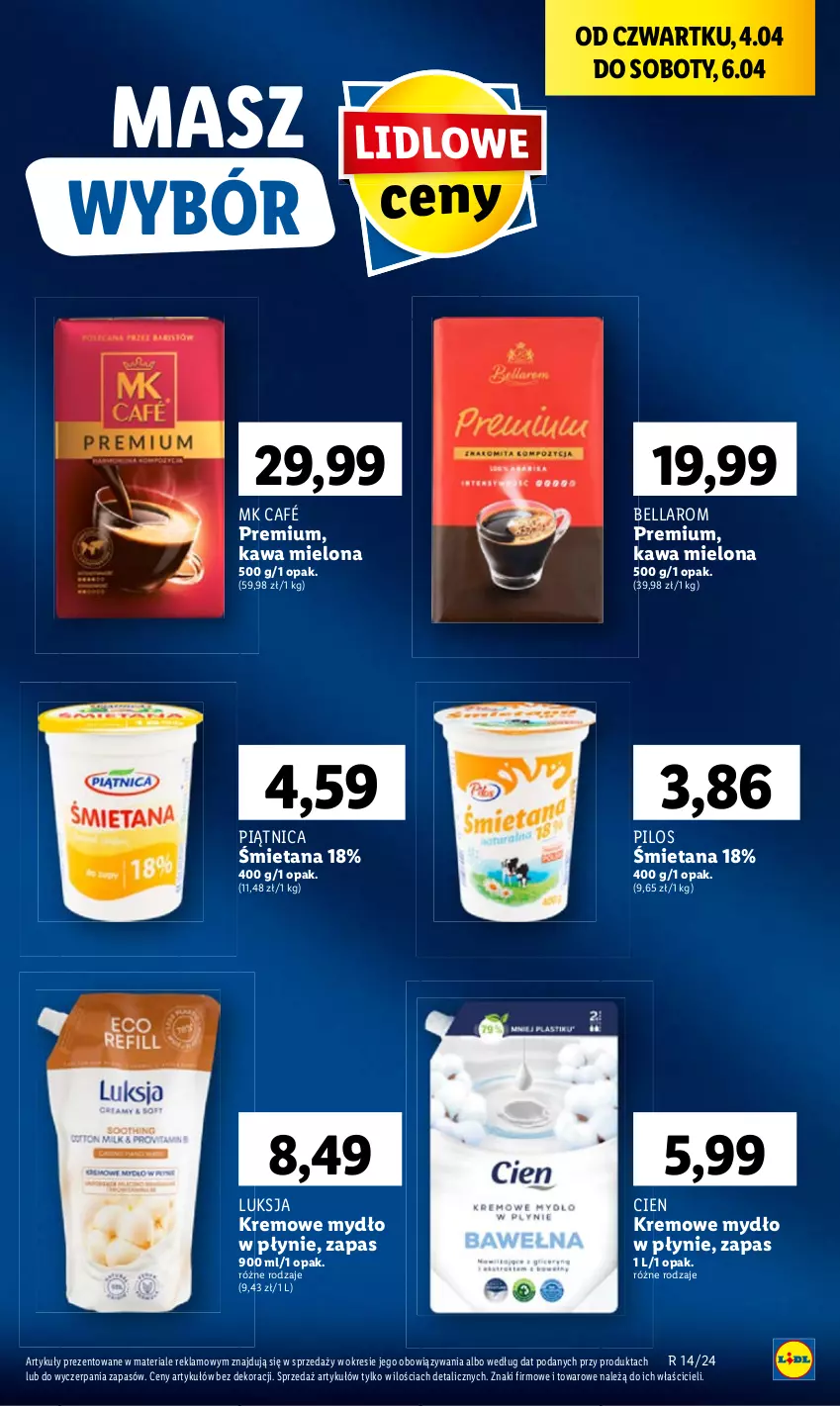 Gazetka promocyjna Lidl - GAZETKA - ważna 04.04 do 06.04.2024 - strona 41 - produkty: Bell, Bella, Kawa, Kawa mielona, Luksja, Mydło, Mydło w płynie, Pilos