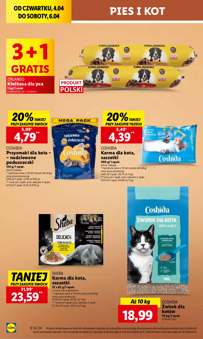 Gazetka promocyjna Lidl - GAZETKA - ważna 04.04 do 06.04.2024 - strona 48 - produkty: Gala, Gra, Kiełbasa, Przysmaki, Sheba, Sos