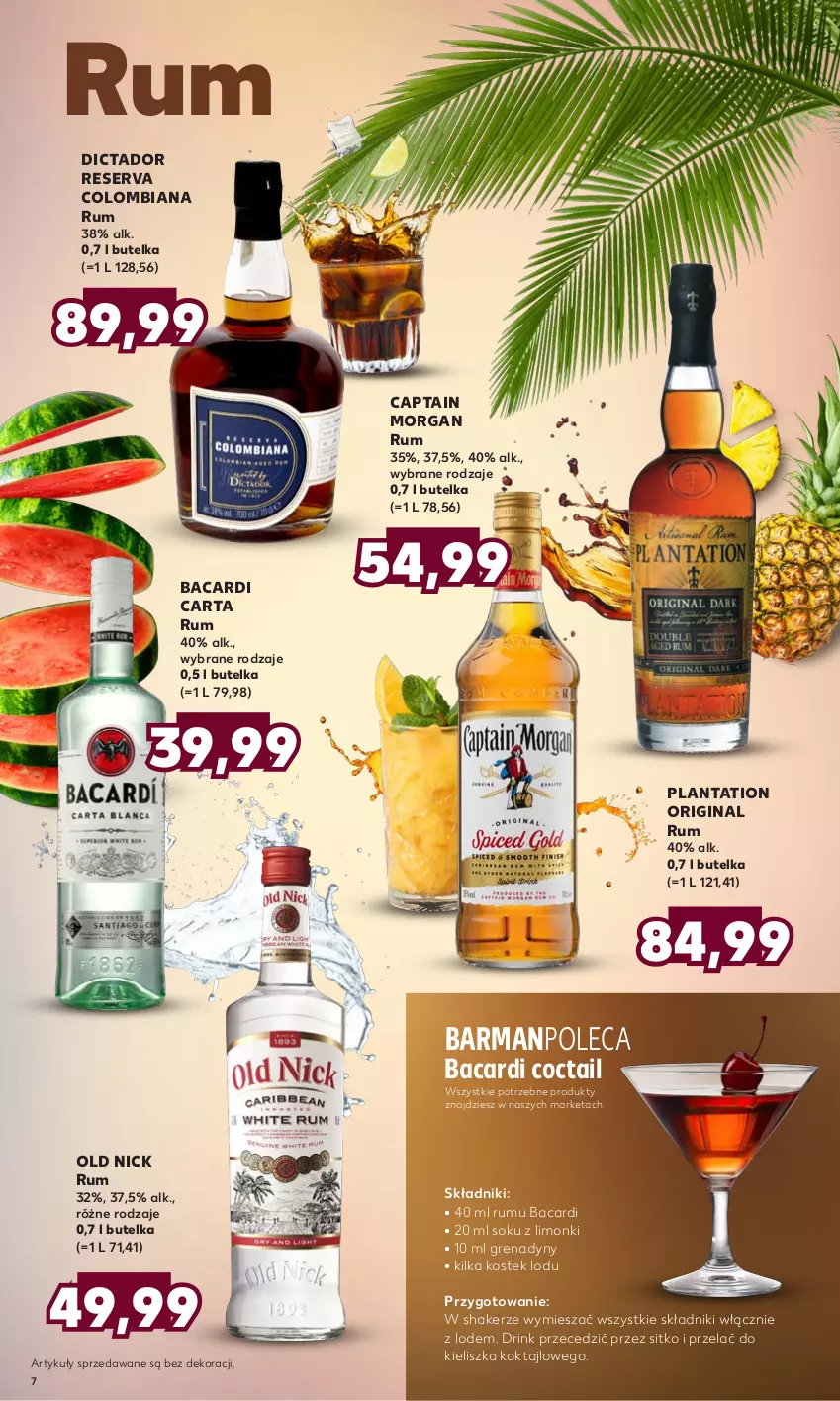 Gazetka promocyjna Kaufland - Barek Kauflandu - ważna 10.08 do 23.08.2023 - strona 7 - produkty: Bacardi, Captain Morgan, Gin, Plantation, Rum, Ser, Sitko, Sok, Stek