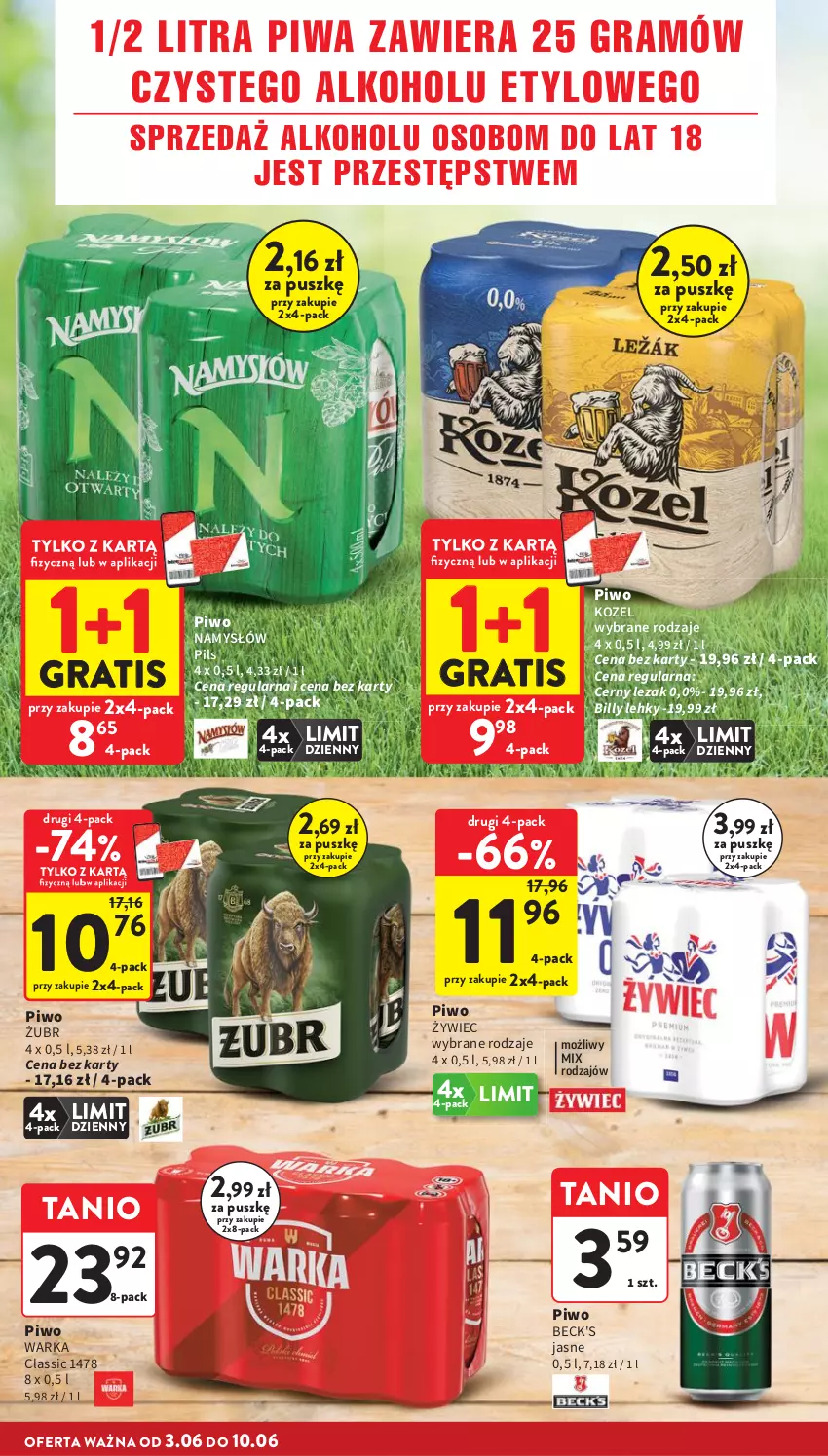 Gazetka promocyjna Intermarche - Gazetka Intermarche - ważna 03.06 do 10.06.2026 - strona 10 - produkty: Billy, Gra, Kozel, Namysłów, Piwa, Piwo, Warka