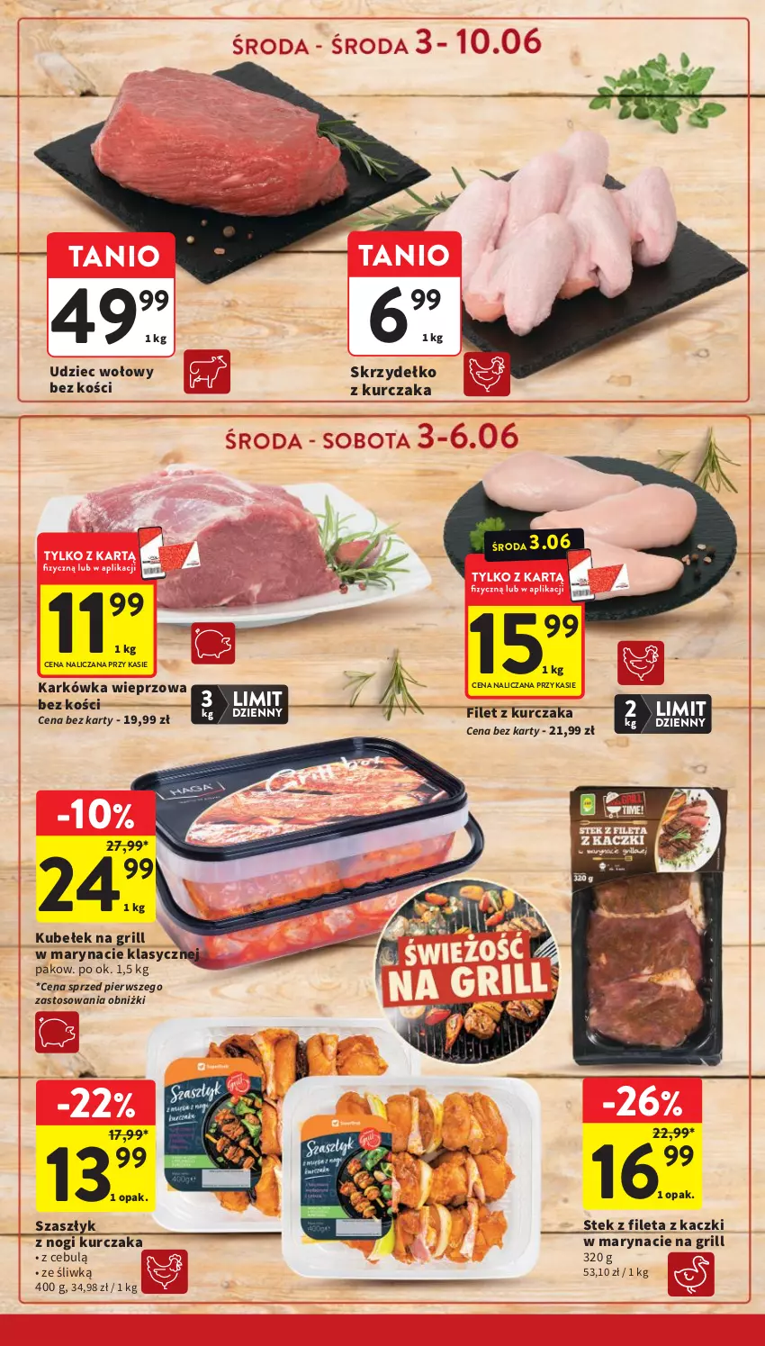 Gazetka promocyjna Intermarche - Gazetka Intermarche - ważna 03.06 do 10.06.2026 - strona 14 - produkty: Grill, Karkówka wieprzowa, Kurczak, Stek, Udziec wołowy