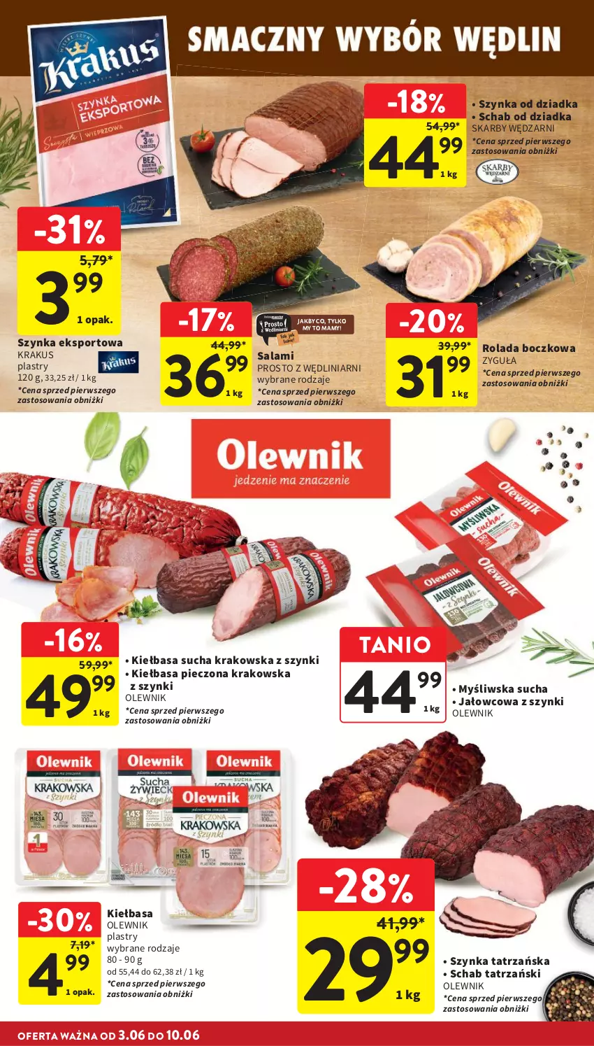 Gazetka promocyjna Intermarche - Gazetka Intermarche - ważna 03.06 do 10.06.2026 - strona 24 - produkty: Kiełbasa, Krakus, Olewnik, Piec, Por, Rolada, Salami, Sport, Szynka