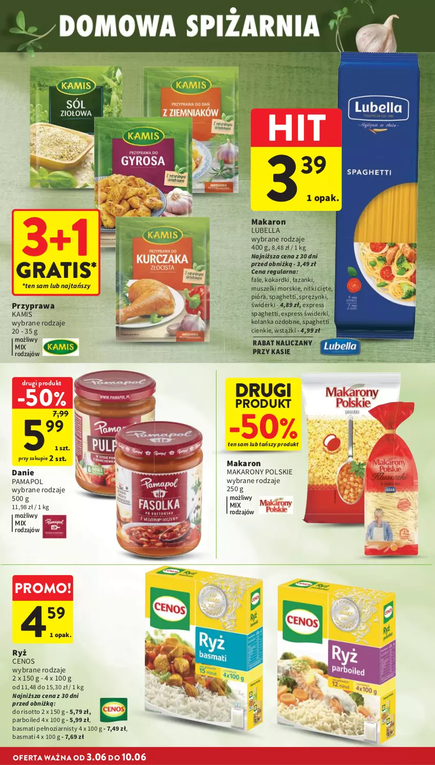 Gazetka promocyjna Intermarche - Gazetka Intermarche - ważna 03.06 do 10.06.2026 - strona 34 - produkty: Bell, Bella, Cenos, Fa, Gra, Kamis, Lubella, Makaron, Mus, Ryż, Spaghetti