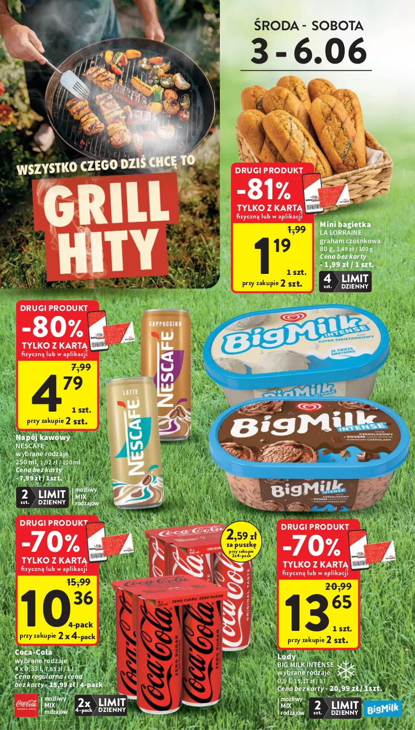 Gazetka promocyjna Intermarche - Gazetka Intermarche - ważna 03.06 do 10.06.2026 - strona 4 - produkty: Bagietka, Big Milk, Coca-Cola, Gra, Lody, Napój