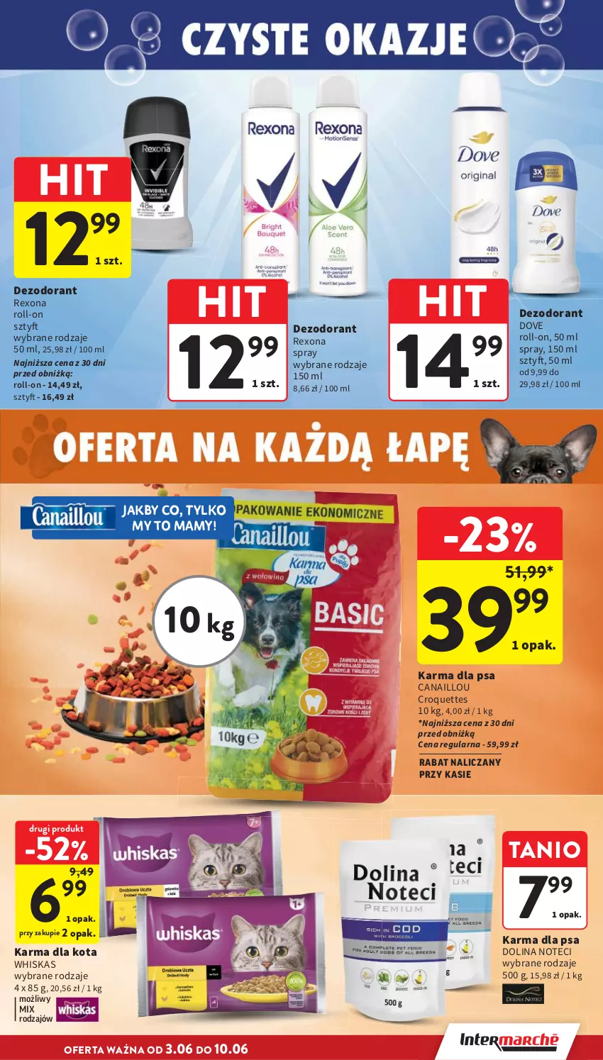 Gazetka promocyjna Intermarche - Gazetka Intermarche - ważna 03.06 do 10.06.2026 - strona 41 - produkty: Canaillou, Dezodorant, Dove, Rexona, Whiskas