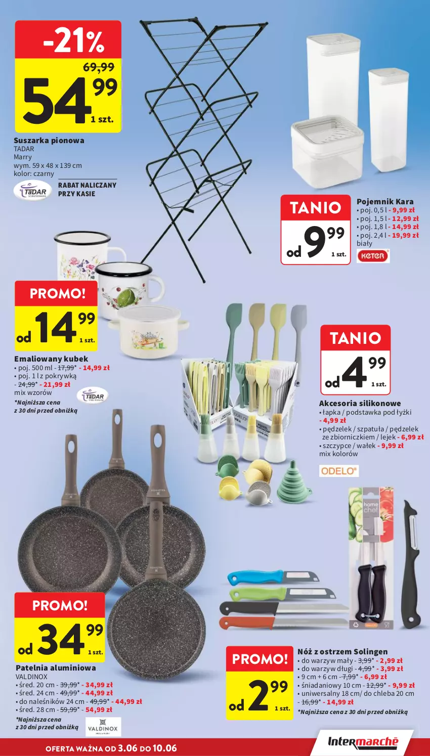 Gazetka promocyjna Intermarche - Gazetka Intermarche - ważna 03.06 do 10.06.2026 - strona 43 - produkty: Chleb, Danio, Kubek, Patelnia, Pojemnik, Suszarka, Szczypce, Wałek