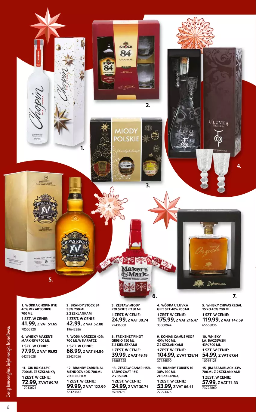 Gazetka promocyjna Selgros - Katalog Prezenty - ważna 25.11 do 01.12.2021 - strona 8 - produkty: Advocaat, Brandy, Gin, Jim Beam, Lack, Mus, Pinot Grigio, Stock, Szklanka, Tonik, Whisky, Wódka