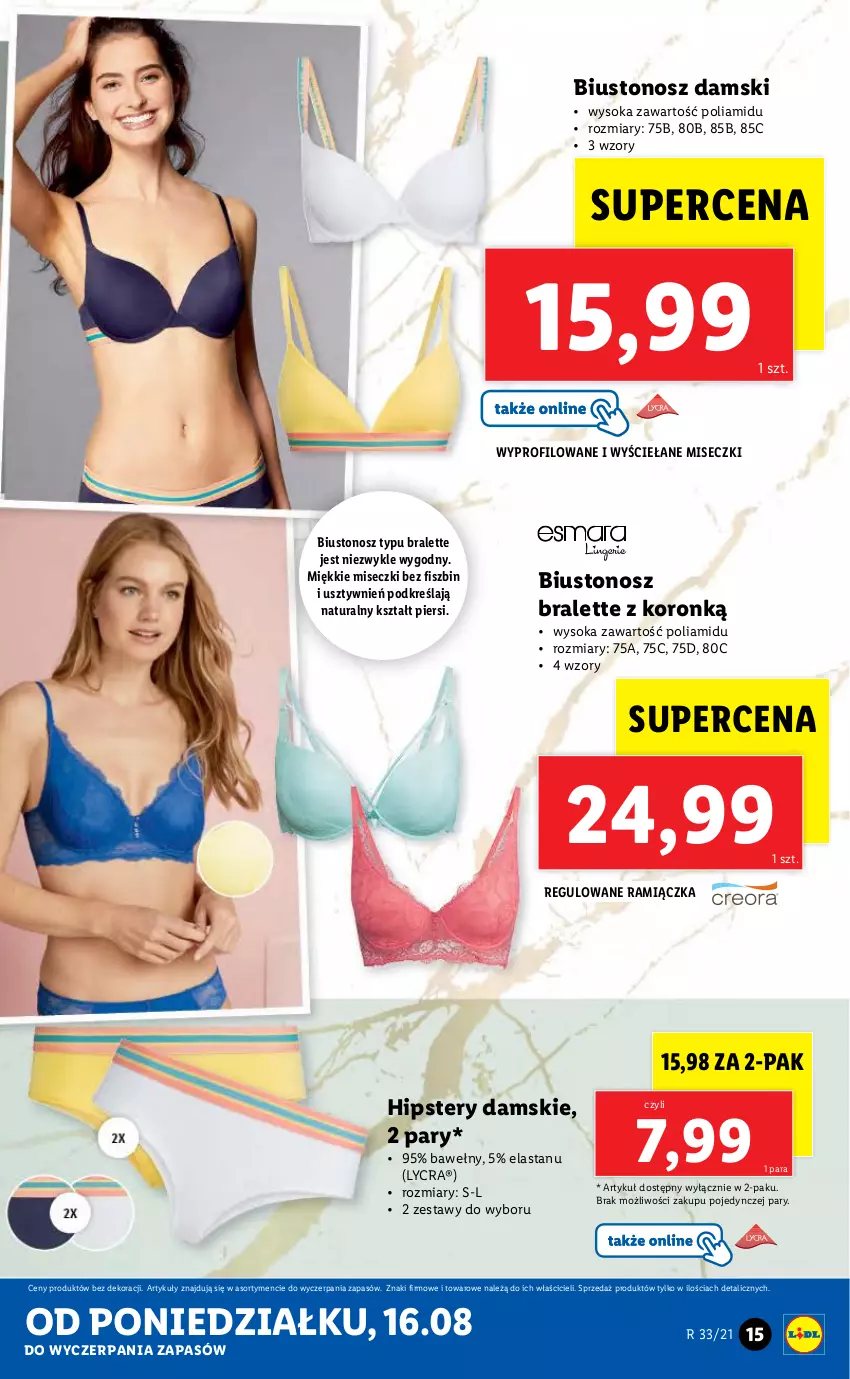 Gazetka promocyjna Lidl - GAZETKA - ważna 16.08 do 21.08.2021 - strona 15 - produkty: Biustonosz, Sok