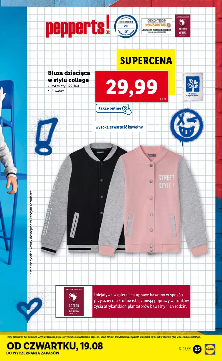 Gazetka promocyjna Lidl - GAZETKA - ważna 16.08 do 21.08.2021 - strona 25 - produkty: Bluza, Dzieci, Sok