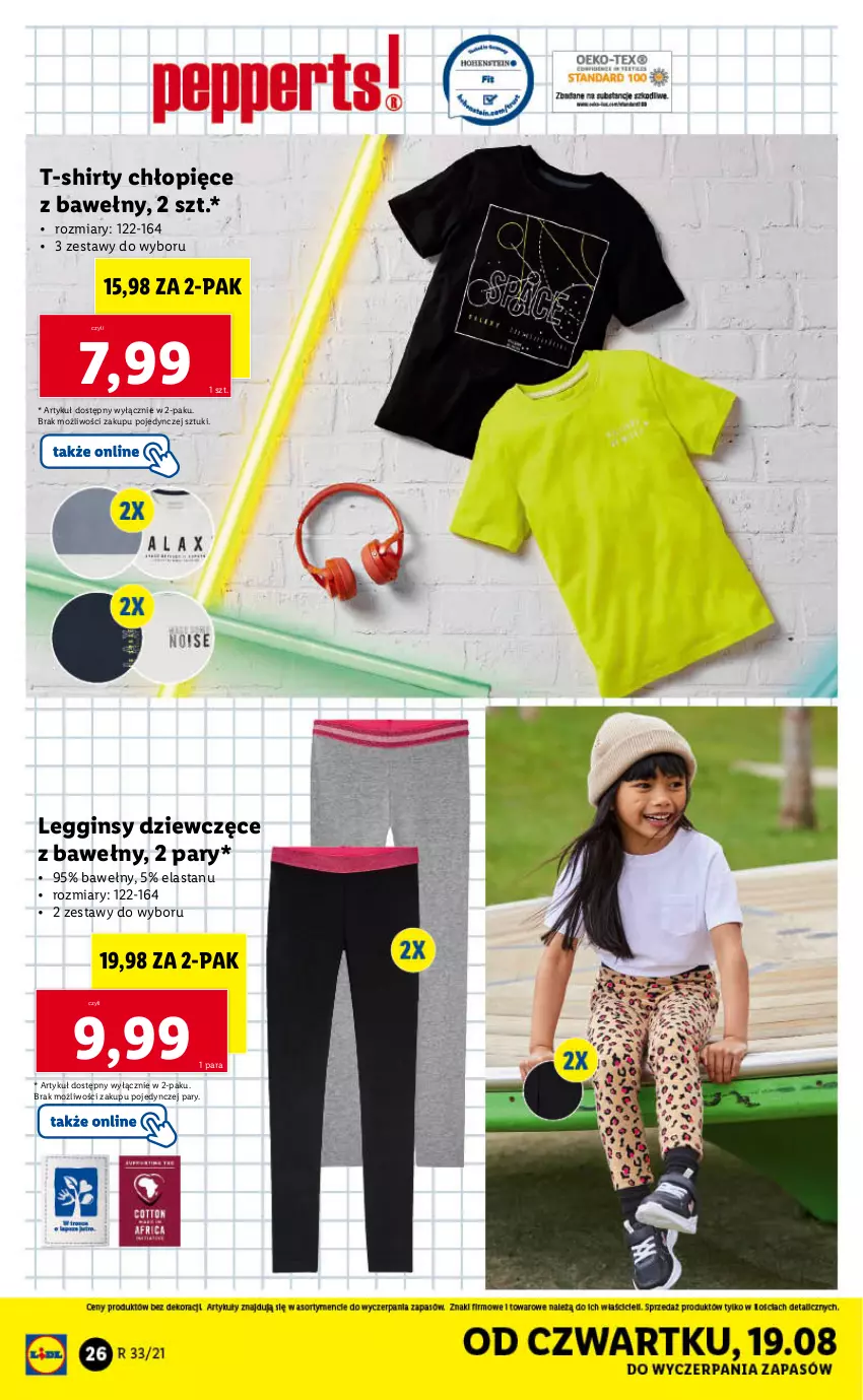 Gazetka promocyjna Lidl - GAZETKA - ważna 16.08 do 21.08.2021 - strona 26 - produkty: Gin, Legginsy, T-shirt