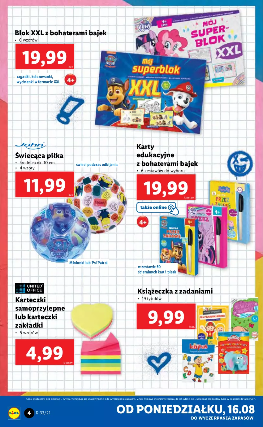 Gazetka promocyjna Lidl - GAZETKA - ważna 16.08 do 21.08.2021 - strona 4 - produkty: Karteczki samoprzylepne, Mop, Psi Patrol, Tera