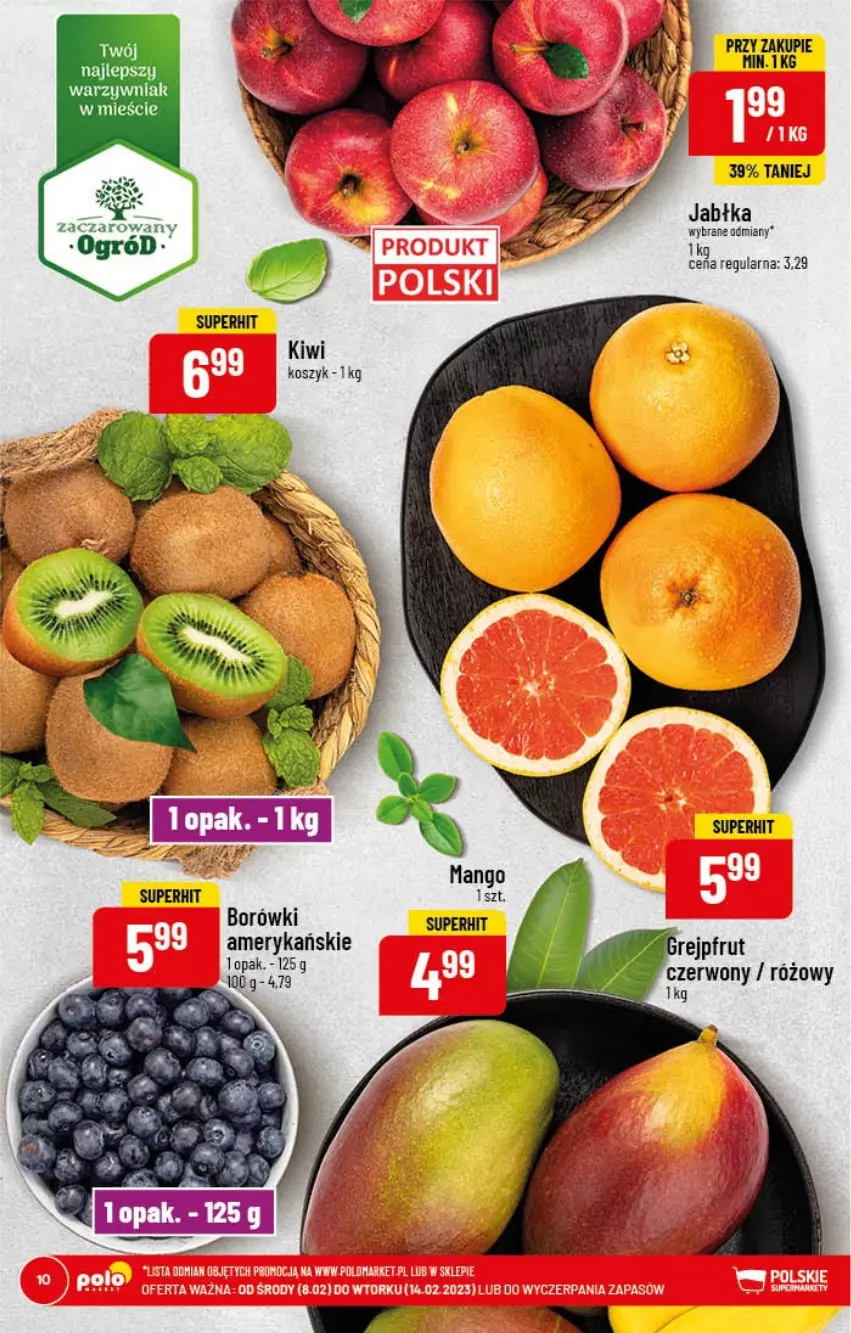 Gazetka promocyjna PoloMarket - Gazetka pomocyjna - ważna 08.02 do 14.02.2023 - strona 10 - produkty: Grejpfrut, Jabłka, Kiwi, Kosz