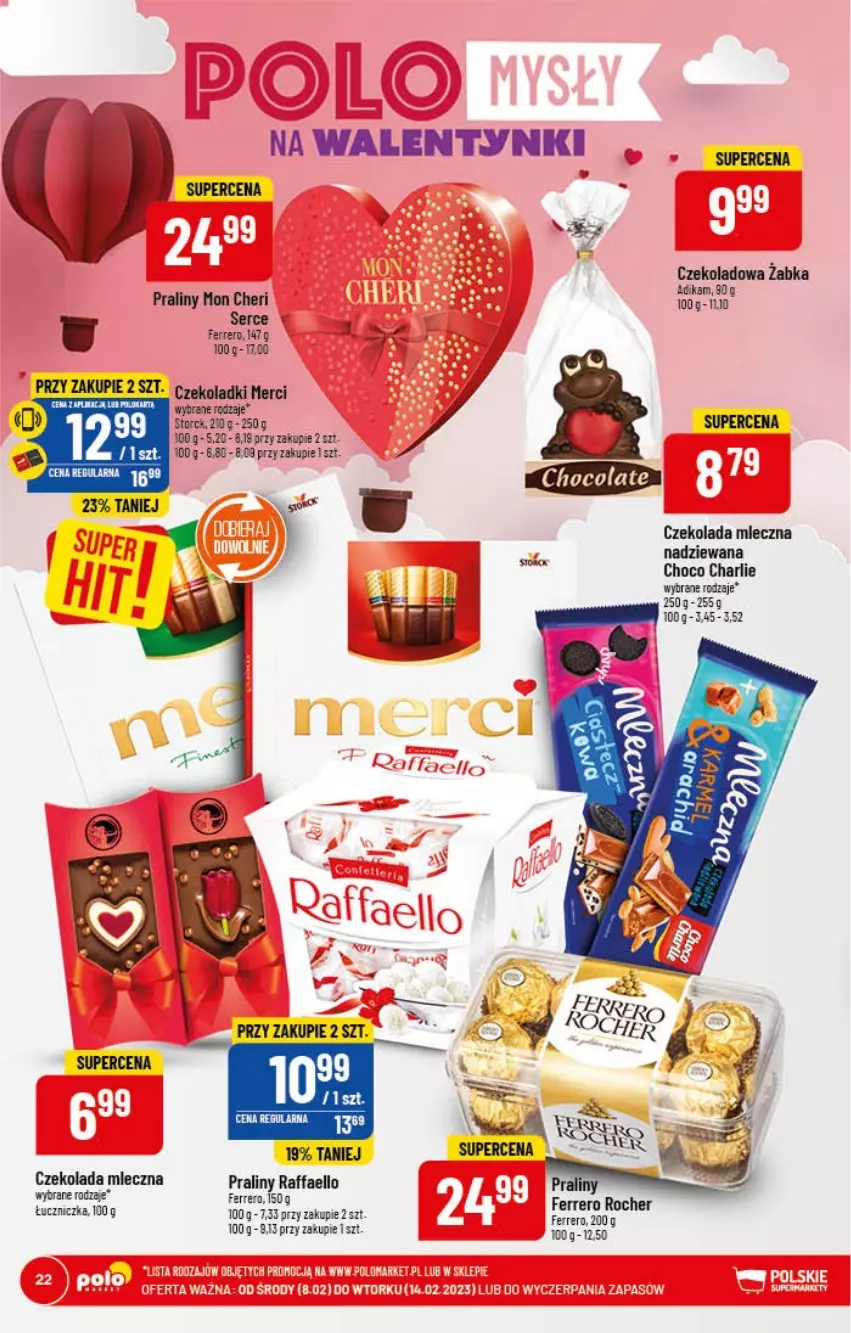 Gazetka promocyjna PoloMarket - Gazetka pomocyjna - ważna 08.02 do 14.02.2023 - strona 22 - produkty: Czekolada, Czekolada mleczna, Fa, Ferrero, Ferrero Rocher, Merci, Praliny, Raffaello, Ser, Znicz