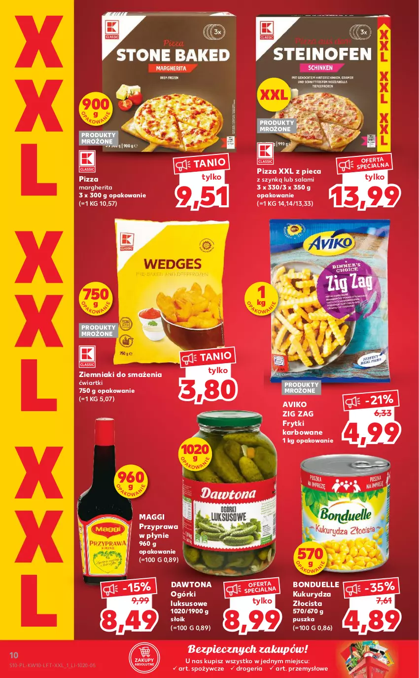 Gazetka promocyjna Kaufland - OFERTA TYGODNIA - ważna 10.03 do 16.03.2022 - strona 10 - produkty: Bonduelle, Dawtona, Frytki, Kukurydza, Maggi, Piec, Pizza, Pizza margherita, Produkty mrożone, Przyprawa w płynie, Salami, Ziemniaki