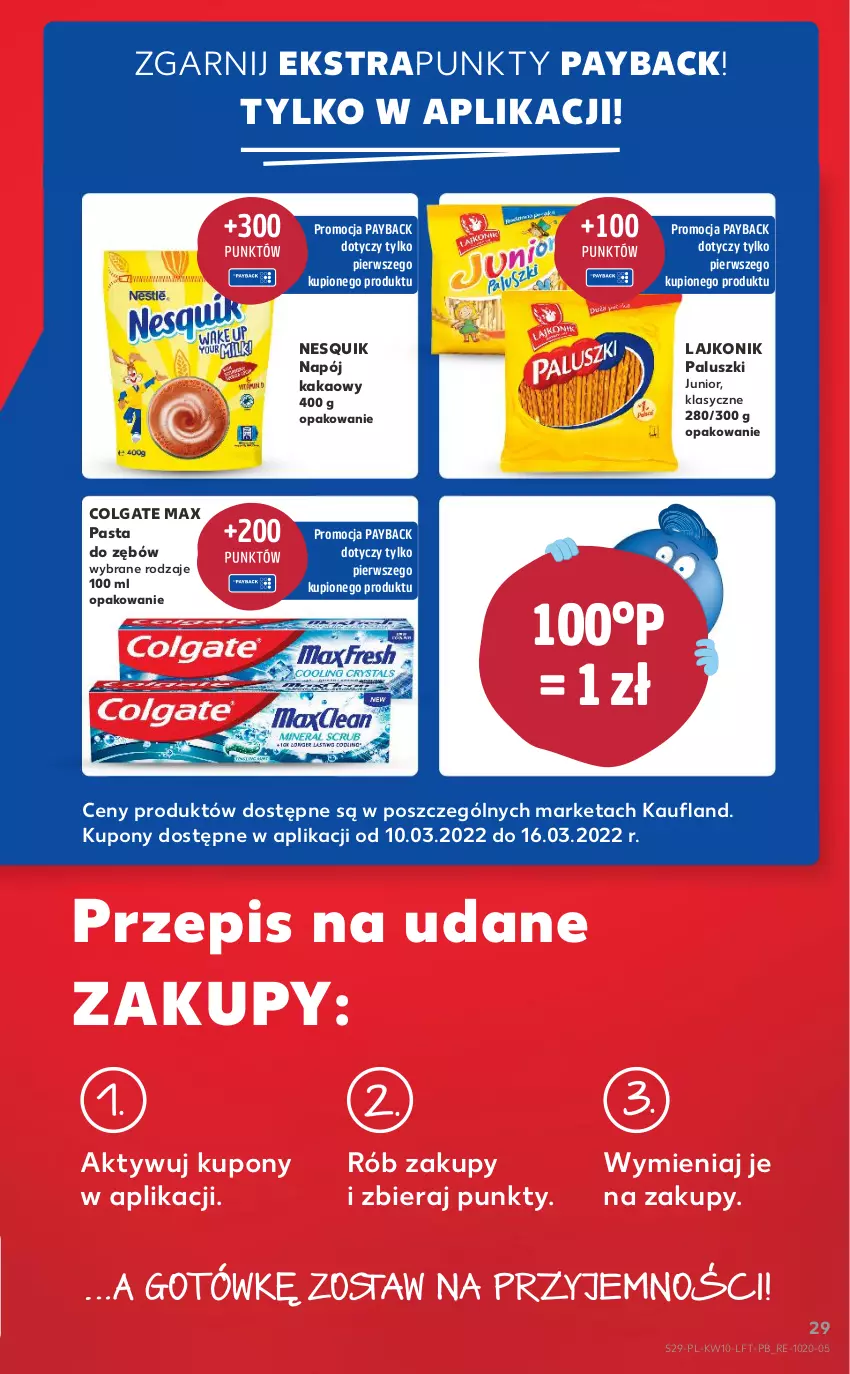 Gazetka promocyjna Kaufland - OFERTA TYGODNIA - ważna 10.03 do 16.03.2022 - strona 29 - produkty: Colgate, Kakao, Lajkonik, LG, Napój, Nesquik, Pasta do zębów