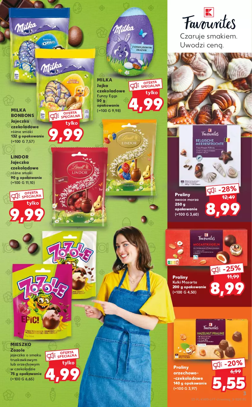 Gazetka promocyjna Kaufland - OFERTA TYGODNIA - ważna 10.03 do 16.03.2022 - strona 3 - produkty: Lindor, Milka, Owoce, Owoce morza, Praliny