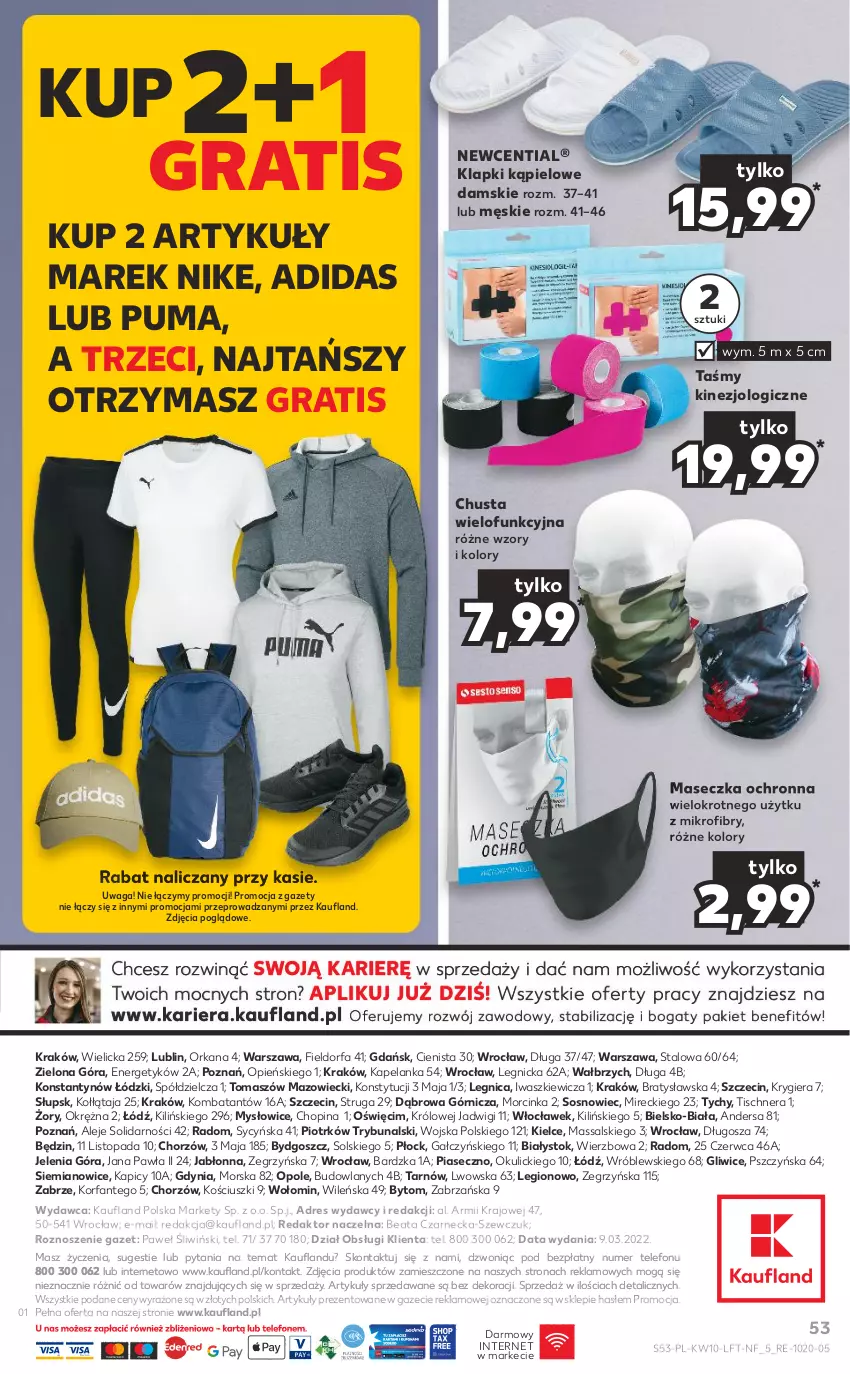 Gazetka promocyjna Kaufland - OFERTA TYGODNIA - ważna 10.03 do 16.03.2022 - strona 53 - produkty: Adidas, Chusta, Dres, Fa, Gra, Inka, Klapki, Nike, Orka, Puma, Sos, Telefon, Top, Waga