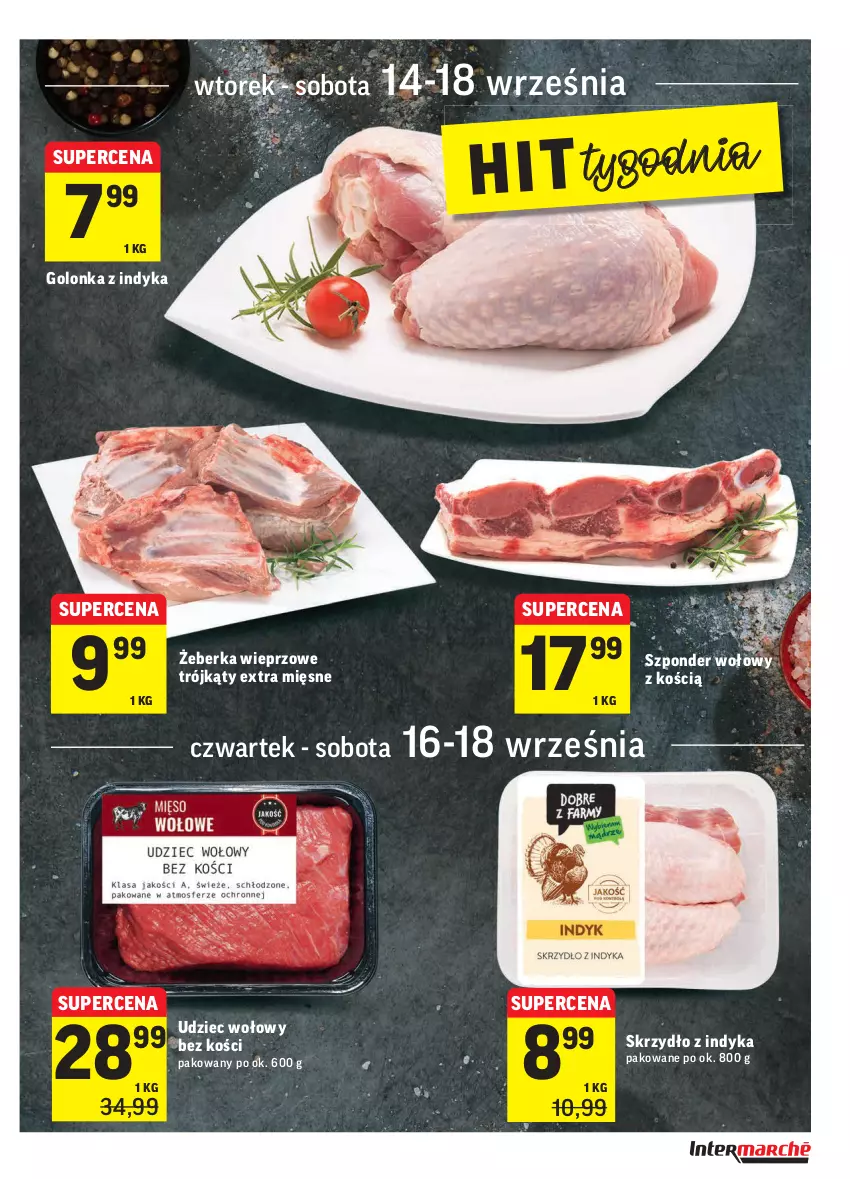 Gazetka promocyjna Intermarche - Gazetka promocyjna - ważna 14.09 do 20.09.2021 - strona 17 - produkty: Golonka z indyka, Szponder wołowy, Udziec wołowy