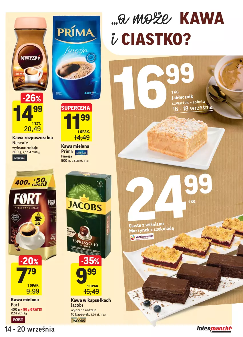 Gazetka promocyjna Intermarche - Gazetka promocyjna - ważna 14.09 do 20.09.2021 - strona 23 - produkty: Gra, Jacobs, Kawa, Kawa mielona, Kawa rozpuszczalna, Prima