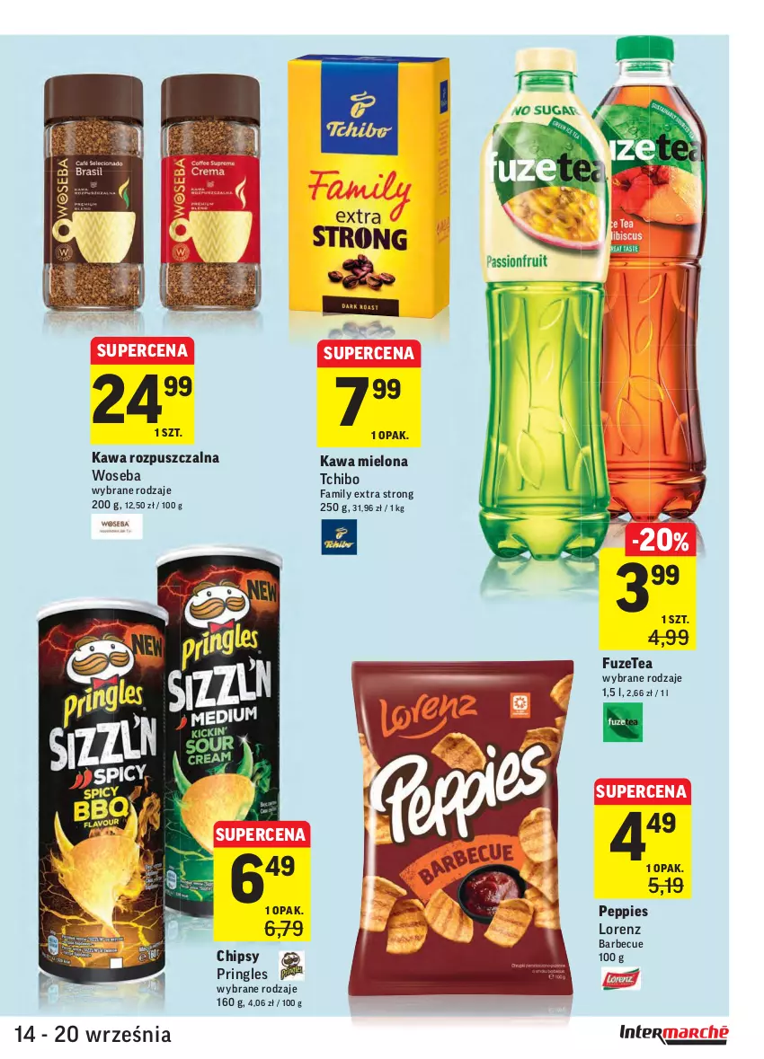 Gazetka promocyjna Intermarche - Gazetka promocyjna - ważna 14.09 do 20.09.2021 - strona 31 - produkty: Chipsy, Fa, Kawa, Kawa mielona, Kawa rozpuszczalna, Lorenz, Pringles, Tchibo, Woseba