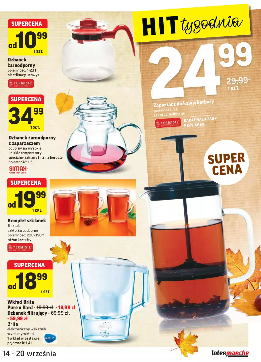 Gazetka promocyjna Intermarche - Gazetka promocyjna - ważna 14.09 do 20.09.2021 - strona 37 - produkty: Brit, Brita, Dzbanek, Dzbanek filtrujący, Por, Pur, Sok, Zaparzacz