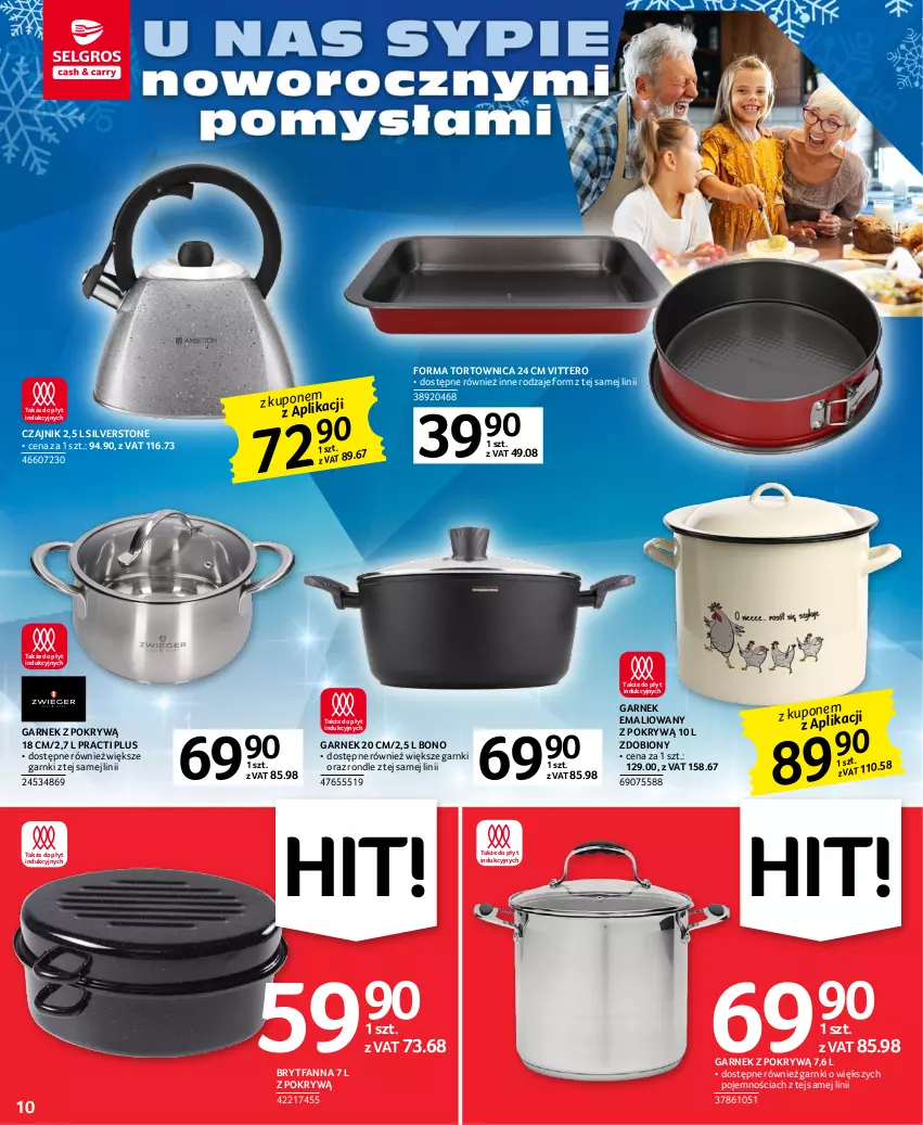 Gazetka promocyjna Selgros - Oferta przemysłowa - ważna 05.01 do 18.01.2023 - strona 10 - produkty: Czajnik, Fa, Garnek, Garnek z pokrywą, Tortownica