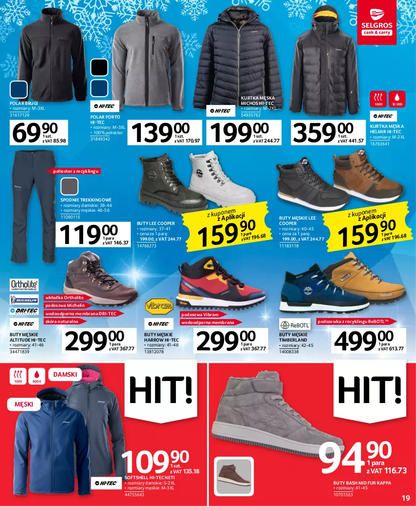 Gazetka promocyjna Selgros - Oferta przemysłowa - ważna 05.01 do 18.01.2023 - strona 19 - produkty: Brugi, Buty, Hi-Tec, Kurtka, Michelin, Por, Spodnie