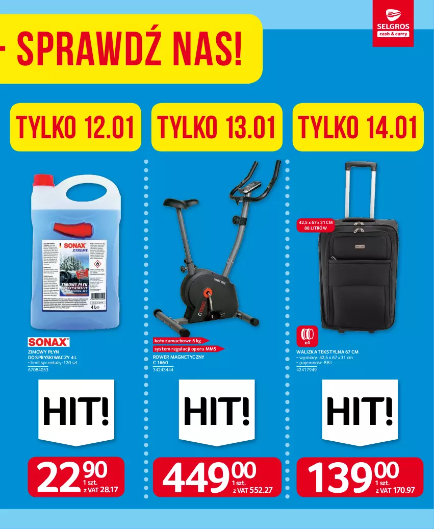 Gazetka promocyjna Selgros - Oferta przemysłowa - ważna 05.01 do 18.01.2023 - strona 3 - produkty: Płyn do spryskiwaczy, Por, Rower, Walizka