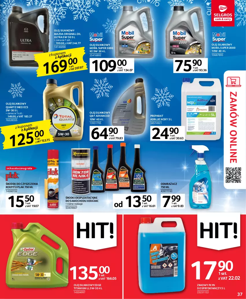 Gazetka promocyjna Selgros - Oferta przemysłowa - ważna 05.01 do 18.01.2023 - strona 37 - produkty: Gin, Gra, Mobil, Olej, Olej silnikowy, Płyn do spryskiwaczy