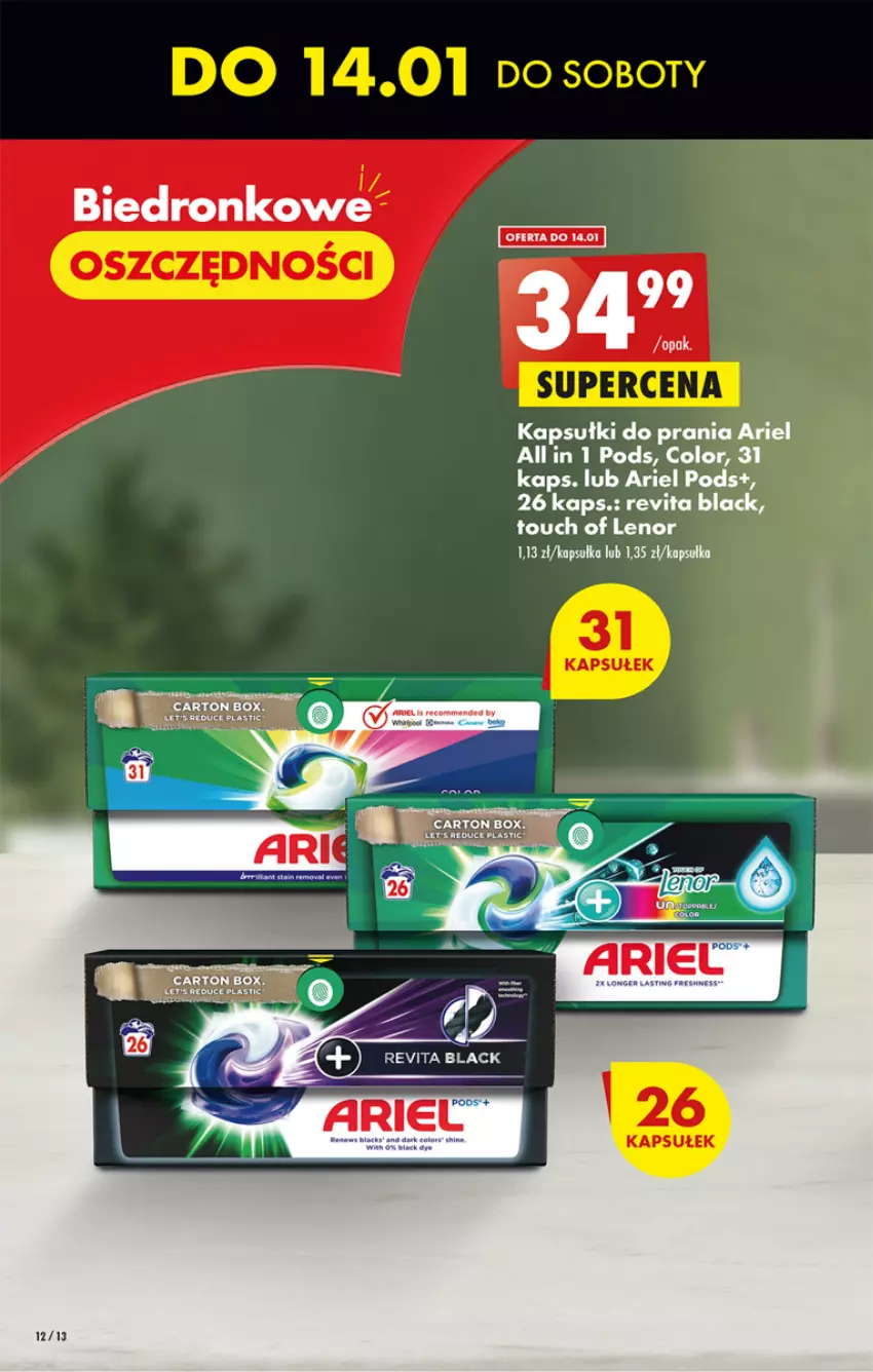 Gazetka promocyjna Biedronka - Gazetka - Biedronka.pl - ważna 12.01 do 18.01.2023 - strona 12 - produkty: Ariel, Dron, Kapsułki do prania, Lack