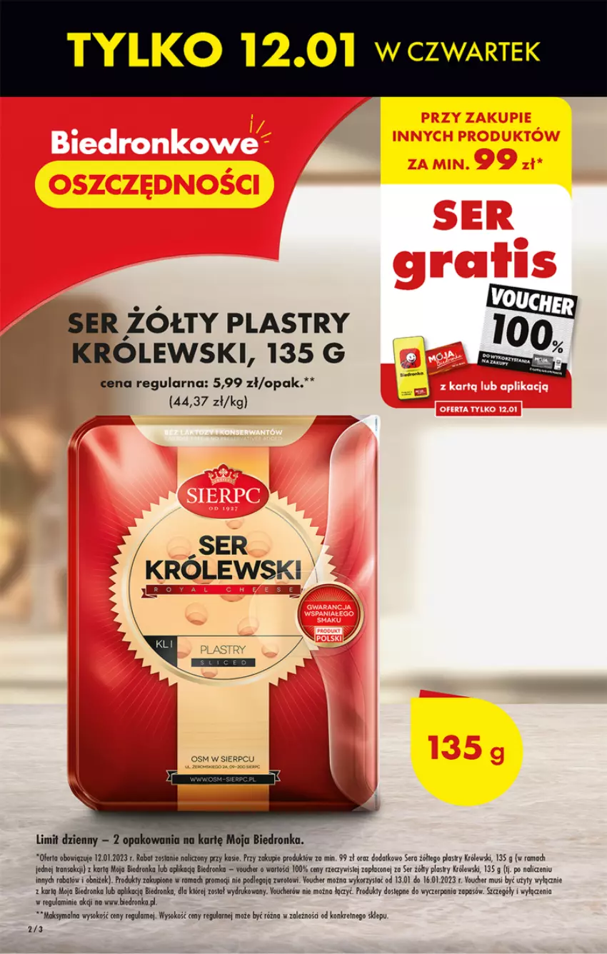 Gazetka promocyjna Biedronka - Gazetka - Biedronka.pl - ważna 12.01 do 18.01.2023 - strona 2 - produkty: Dron, Kret, Królewski, Mus, Rama, Ser, Ser zołty, Sok, Tran