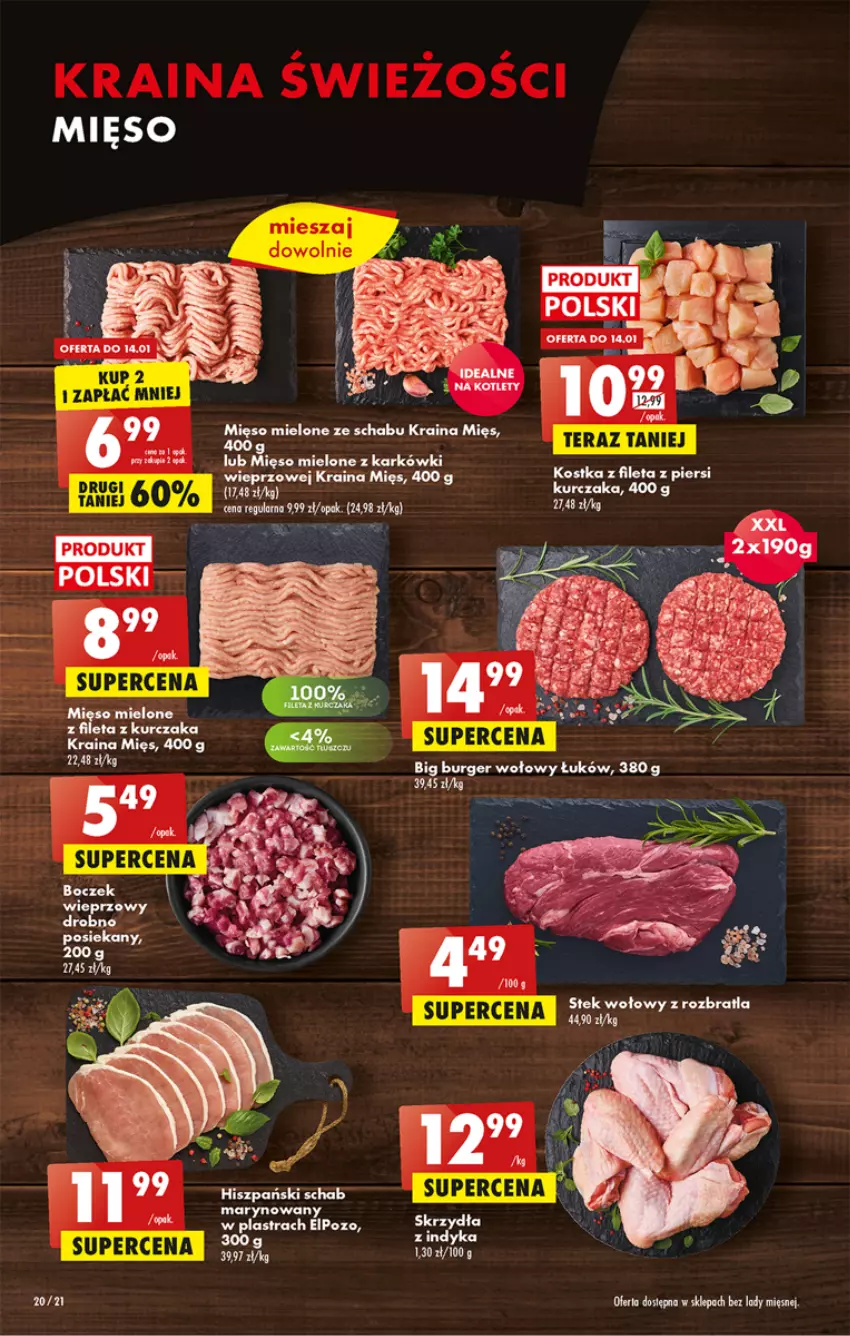 Gazetka promocyjna Biedronka - Gazetka - Biedronka.pl - ważna 12.01 do 18.01.2023 - strona 20 - produkty: Boczek, Burger, Kurczak, LG, Mięso, Mięso mielone