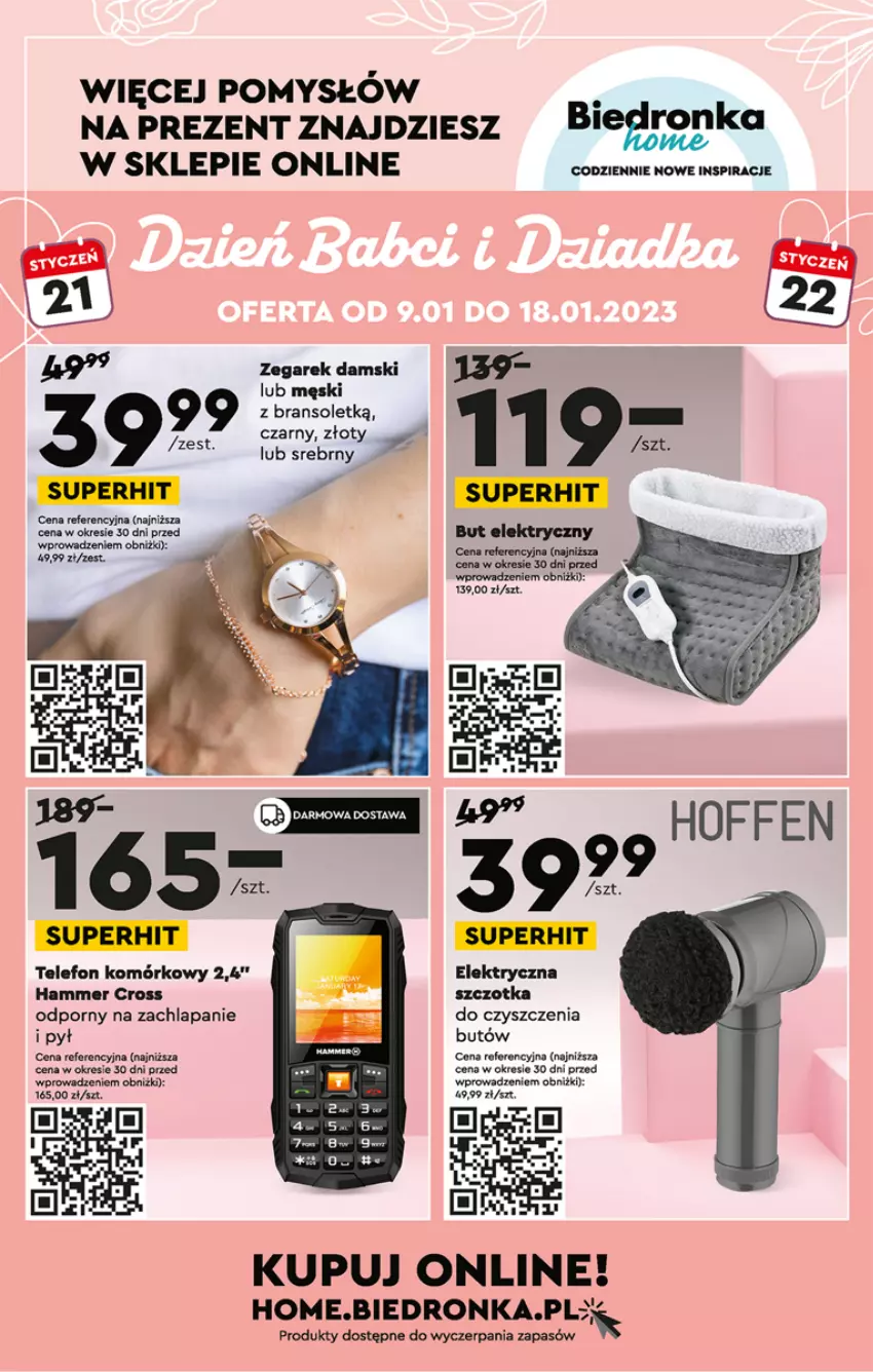 Gazetka promocyjna Biedronka - Gazetka - Biedronka.pl - ważna 12.01 do 18.01.2023 - strona 57 - produkty: Dron, Por, Szczotka, Telefon, Zegar, Zegarek