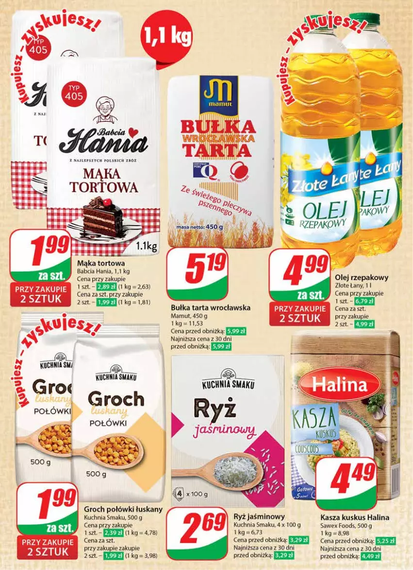 Gazetka promocyjna Dino - Gazetka 32 / 2024 - ważna 07.08 do 13.08.2024 - strona 14 - produkty: Bułka, Bułka tarta, Groch, Kasza, Kuchnia, Kuskus, Mąka, Mąka tortowa, Olej, Olej rzepakowy, Ryż, Tarta