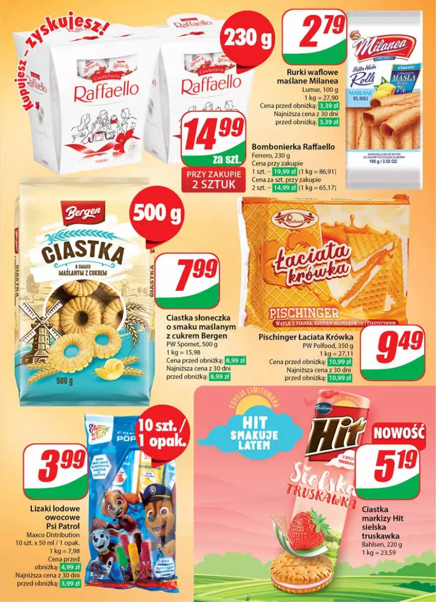 Gazetka promocyjna Dino - Gazetka 32 / 2024 - ważna 07.08 do 13.08.2024 - strona 7 - produkty: Ciastka, Fa, Ferrero, Lizaki, Psi Patrol, Raffaello, Rurki