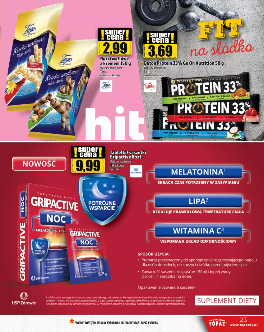 Gazetka promocyjna Topaz - Gazetka - ważna 31.10 do 06.11.2024 - strona 23 - produkty: Panna cotta, Por, Rurki, Sante, Tago, Top, Zdrowie