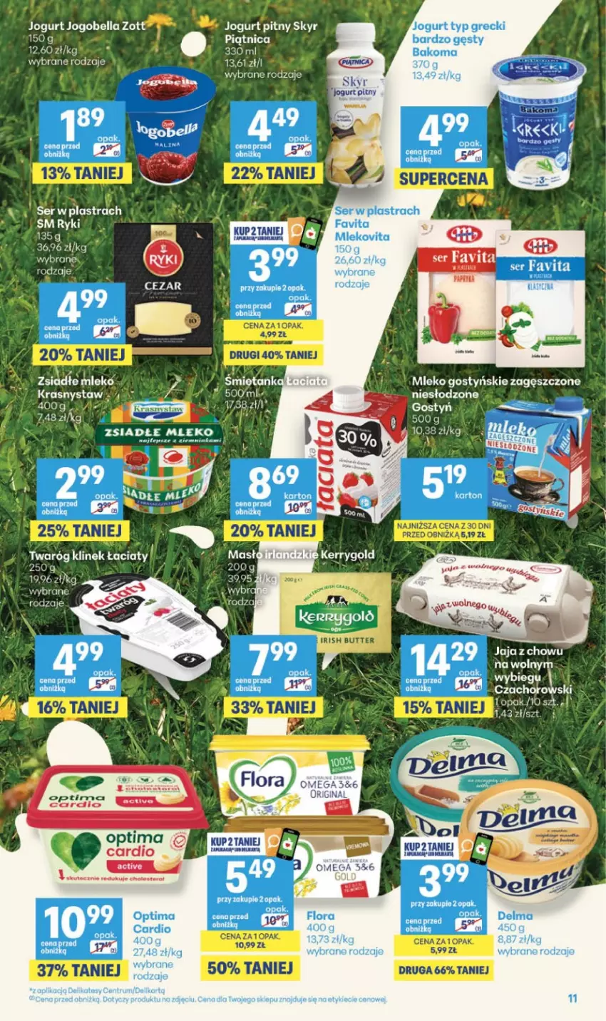 Gazetka promocyjna Delikatesy Centrum - Franczyza DC35 Czwartek - ważna 27.08 do 02.09.2026 - strona 11 - produkty: Bakoma, Fa, Favita, Flora, Gin, Jogurt, Mleko, Mlekovita, Optima, Pasek, Piątnica, Ser