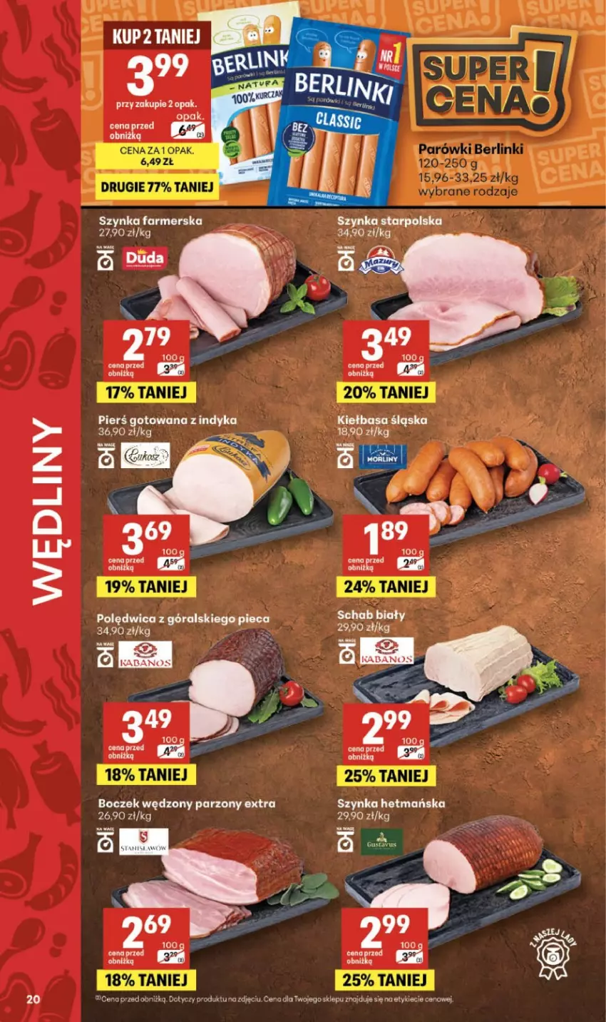 Gazetka promocyjna Delikatesy Centrum - Franczyza DC35 Czwartek - ważna 27.08 do 02.09.2026 - strona 20 - produkty: Fa, Kiełbasa, Kiełbasa śląska, Polędwica, Szynka, Szynka farmerska