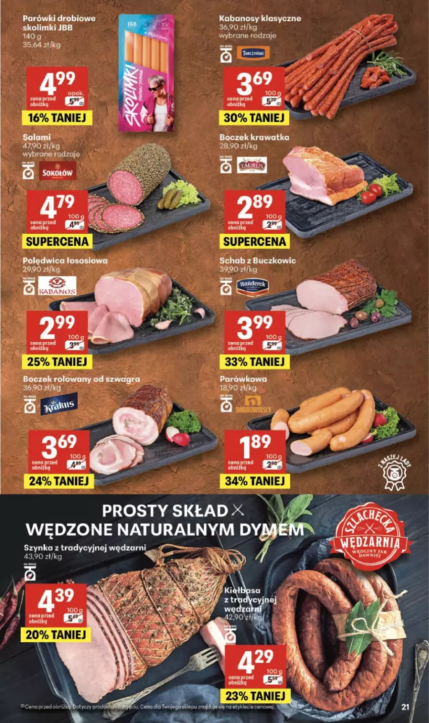 Gazetka promocyjna Delikatesy Centrum - Franczyza DC35 Czwartek - ważna 27.08 do 02.09.2026 - strona 21 - produkty: Kabanos, Parówki, Sos, Szynka