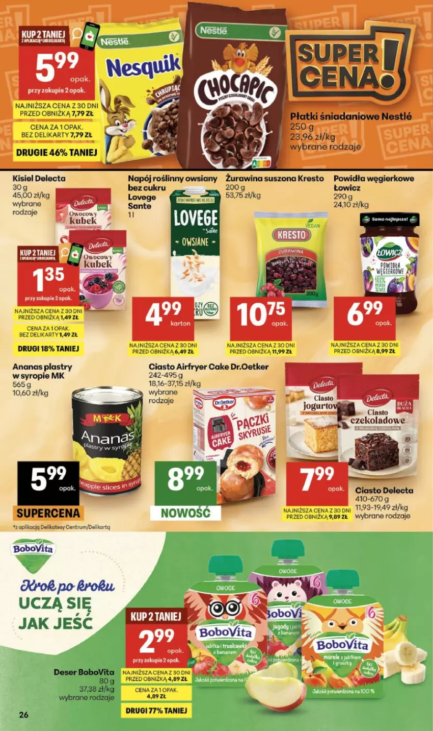 Gazetka promocyjna Delikatesy Centrum - Franczyza DC35 Czwartek - ważna 27.08 do 02.09.2026 - strona 26 - produkty: Ananas, BoboVita, Danio, Delecta, Jogurt, Kisiel, Napój, Napój roślinny, Rum, Sante, Syrop