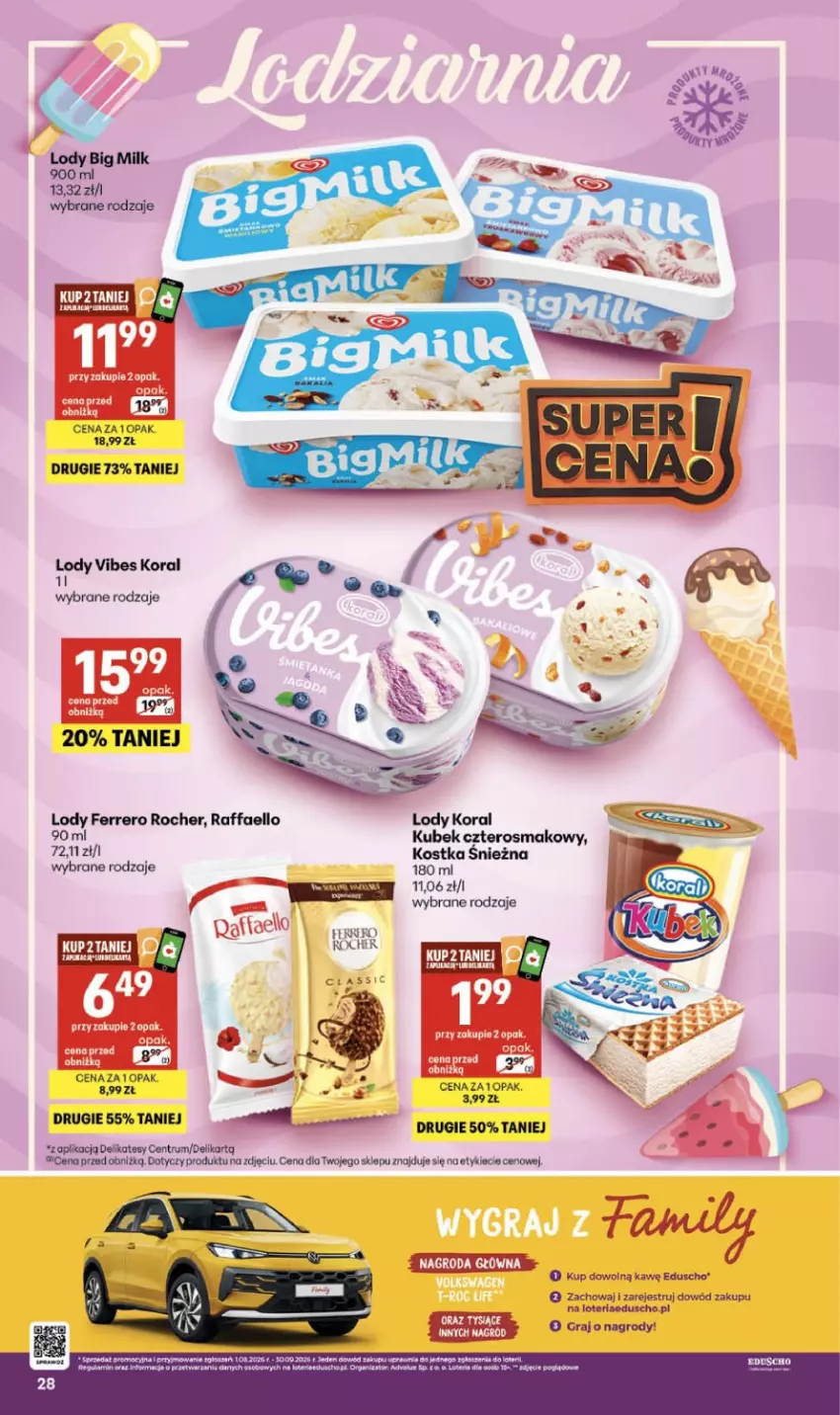 Gazetka promocyjna Delikatesy Centrum - Franczyza DC35 Czwartek - ważna 27.08 do 02.09.2026 - strona 28 - produkty: Fa, Ferrero, Ferrero Rocher, Gra, Kubek, Lody, Raffaello, Rum