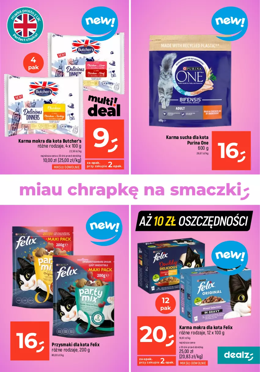 Gazetka promocyjna Dealz - MAKE A DEALZ - ważna 01.02 do 07.02.2024 - strona 17 - produkty: Butcher's, Felix, Przysmaki, Pur, Purina