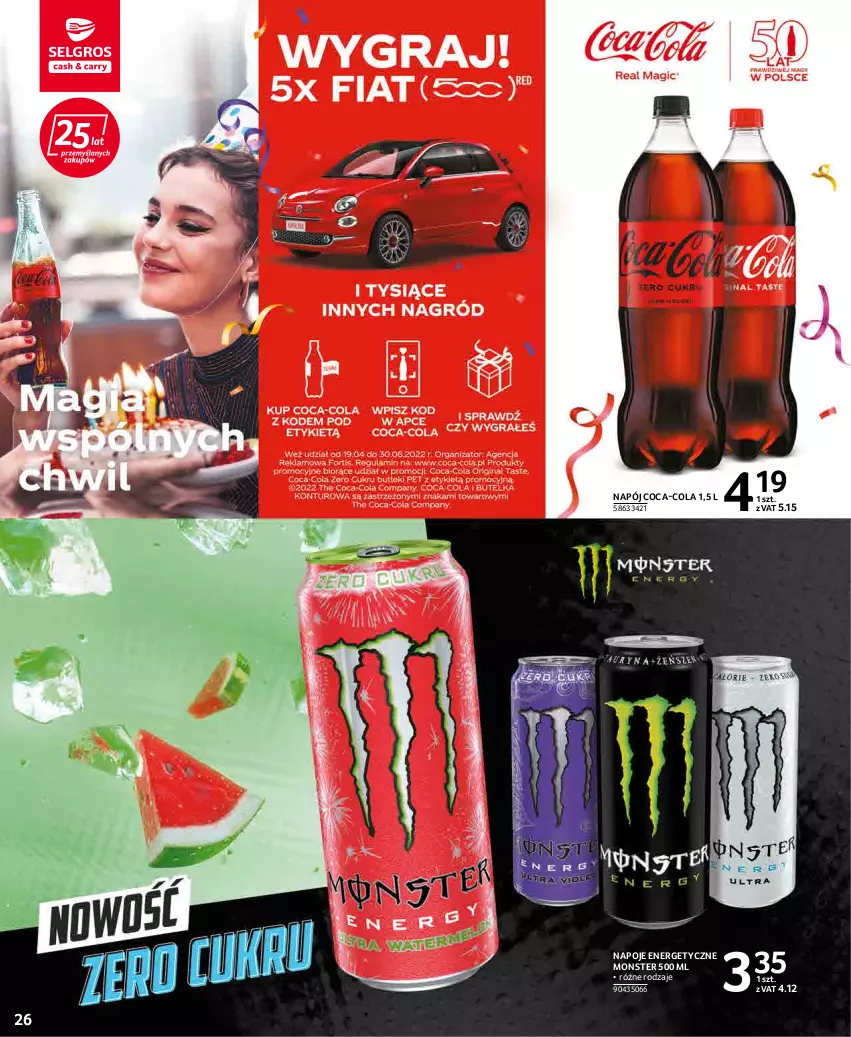 Gazetka promocyjna Selgros - Oferta spożywcza - ważna 19.05 do 01.06.2022 - strona 26 - produkty: Coca-Cola, Napój, Napoje