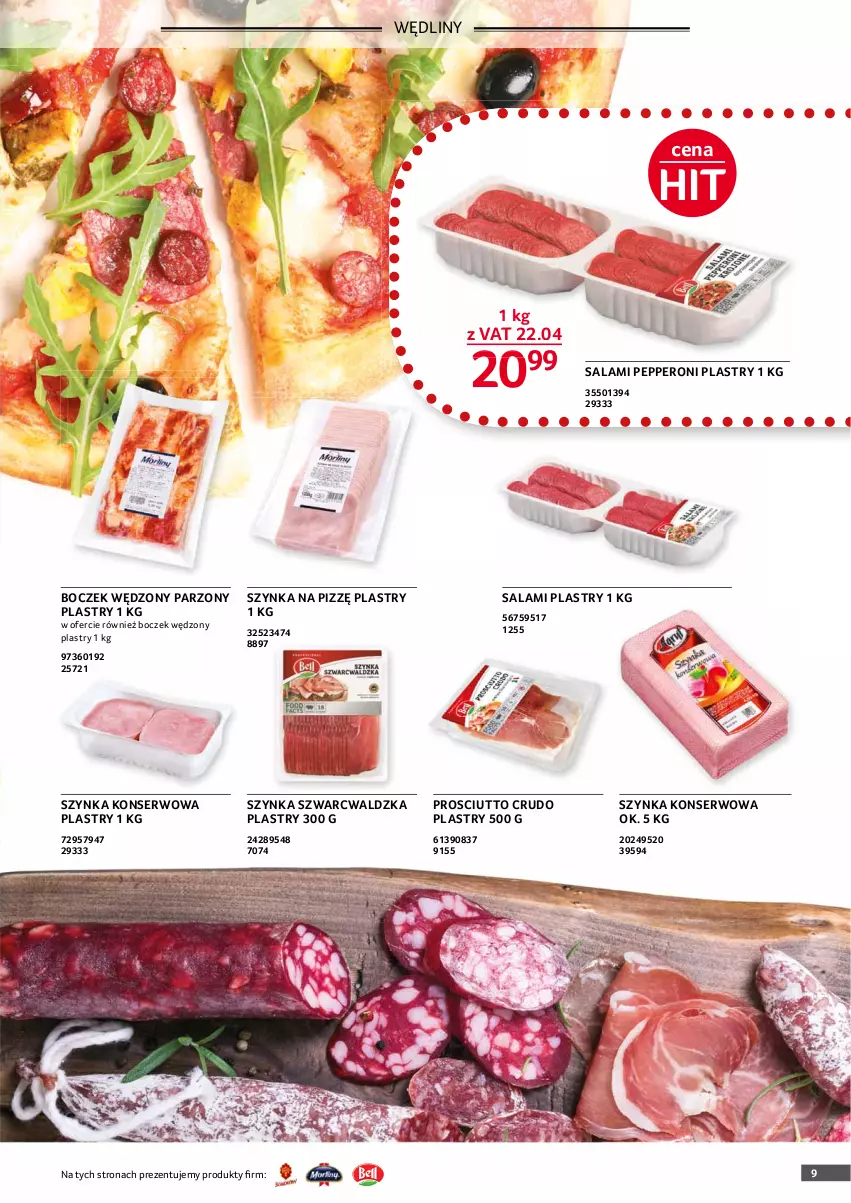 Gazetka promocyjna Selgros - Oferta gastronomiczna - ważna 01.01 do 31.01.2021 - strona 9 - produkty: Boczek, Prosciutto, Salami, Ser, Szynka, Szynka konserwowa