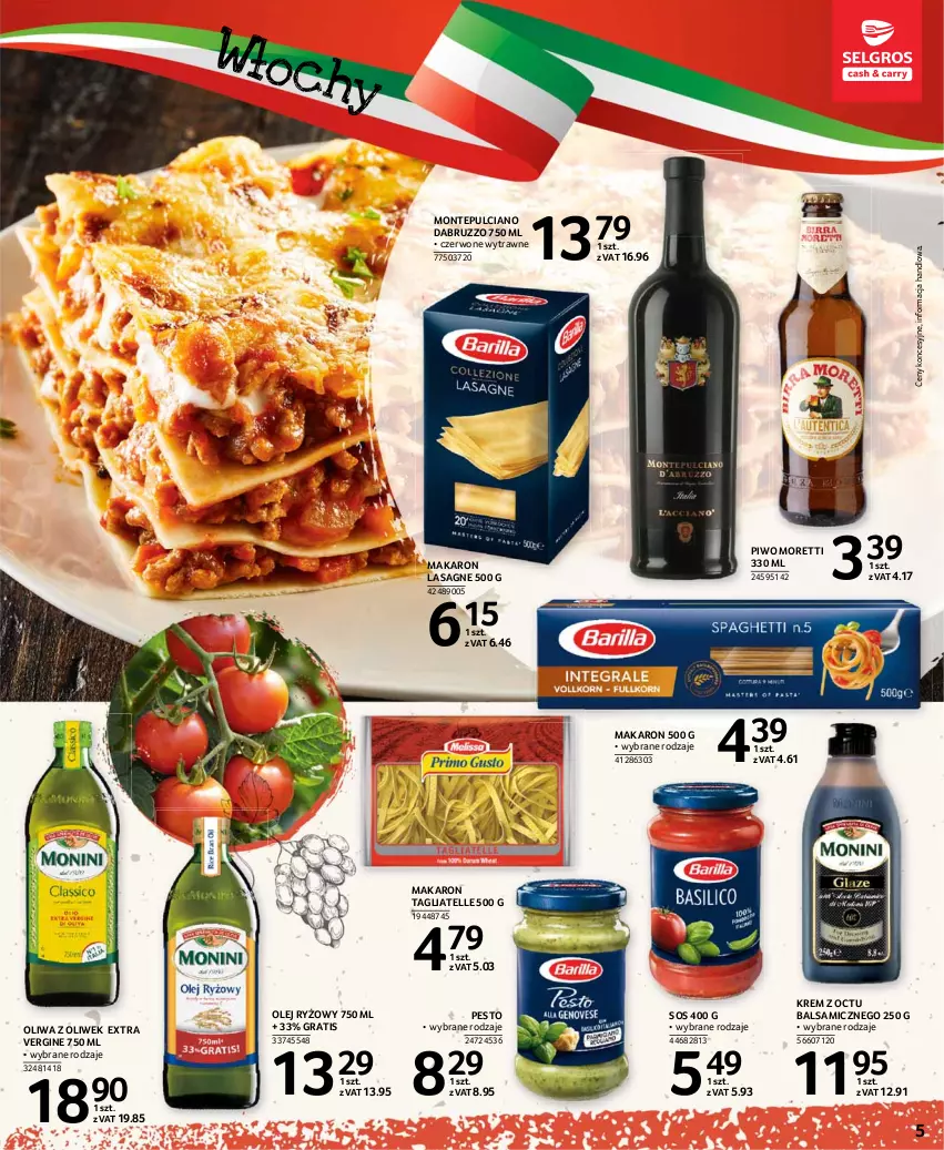 Gazetka promocyjna Selgros - Katalog Kuchnie Świata - ważna 05.11.2020 do 14.02.2021 - strona 5 - produkty: Gin, Gra, Lasagne, Makaron, Monte, Olej, Olej ryżowy, Oliwa z oliwek, Pesto, Piwo, Ryż, Sos, Tagliatelle