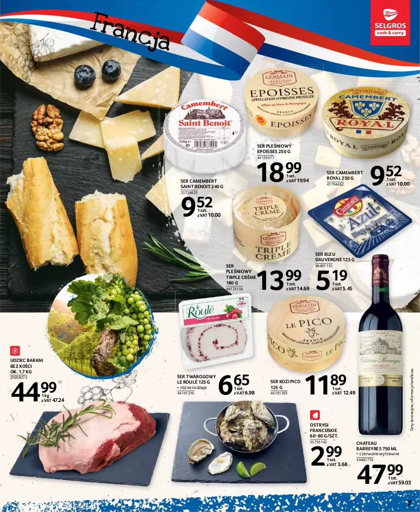 Gazetka promocyjna Selgros - Katalog Kuchnie Świata - ważna 05.11.2020 do 14.02.2021 - strona 7 - produkty: Camembert, Ostrygi, Ser, Ser kozi, Ser pleśniowy, Ser twarogowy