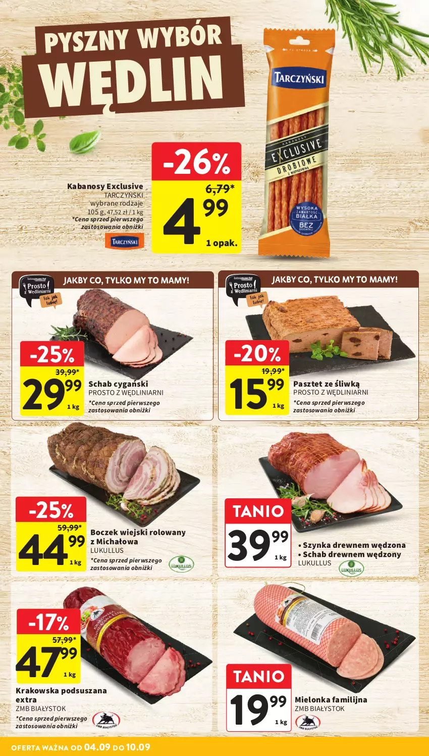 Gazetka promocyjna Intermarche - Gazetka Intermarche - ważna 04.09 do 10.09.2025 - strona 16 - produkty: Boczek, Fa, Kabanos, Pasztet, Szynka, Tarczyński